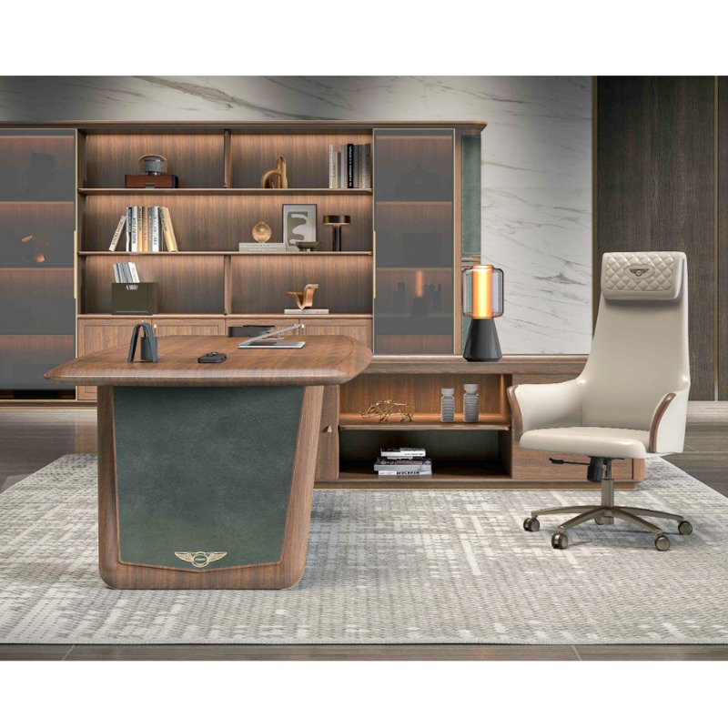 Office Furniture Brands - 高級ブランド無垢材エグゼクティブオフィスデスク、モダンデザイン、ハイエンド商業用家具（社長用）