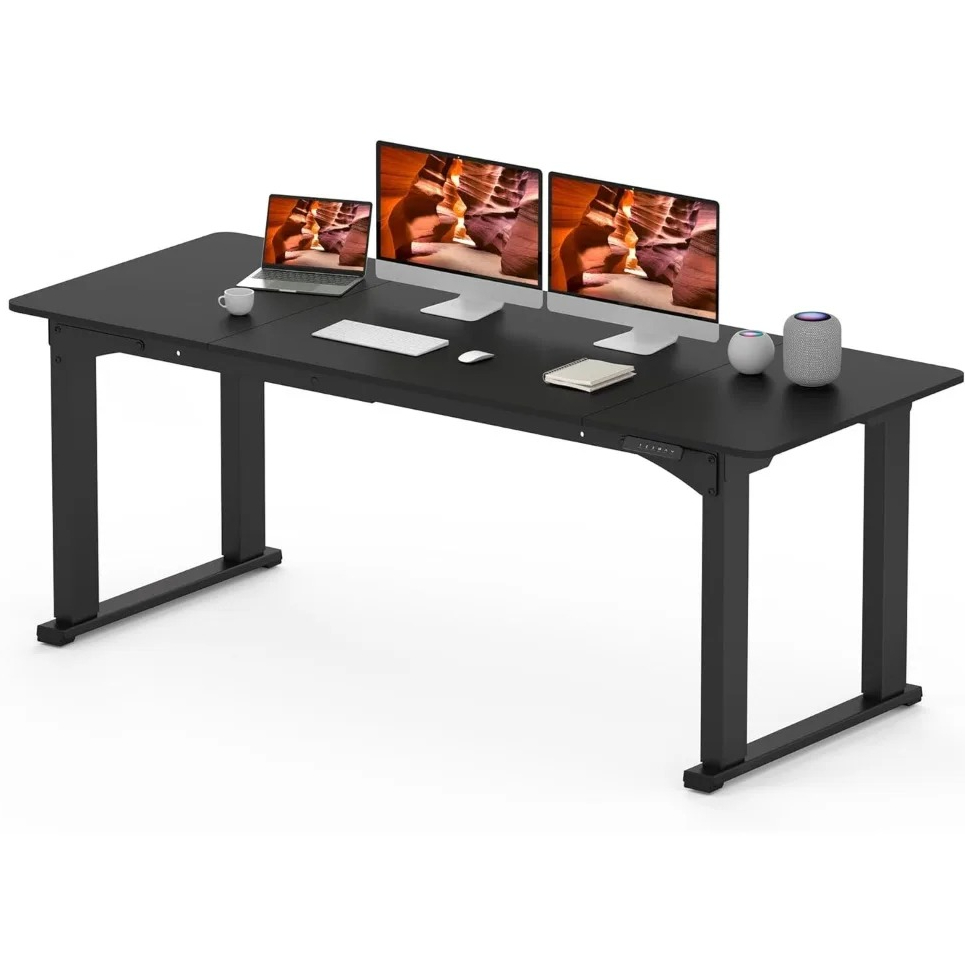 Office Furniture Usa - 米国発送 4脚スタンディングデスク 大型 79x31インチ 電動昇降式デスク スプライスボード