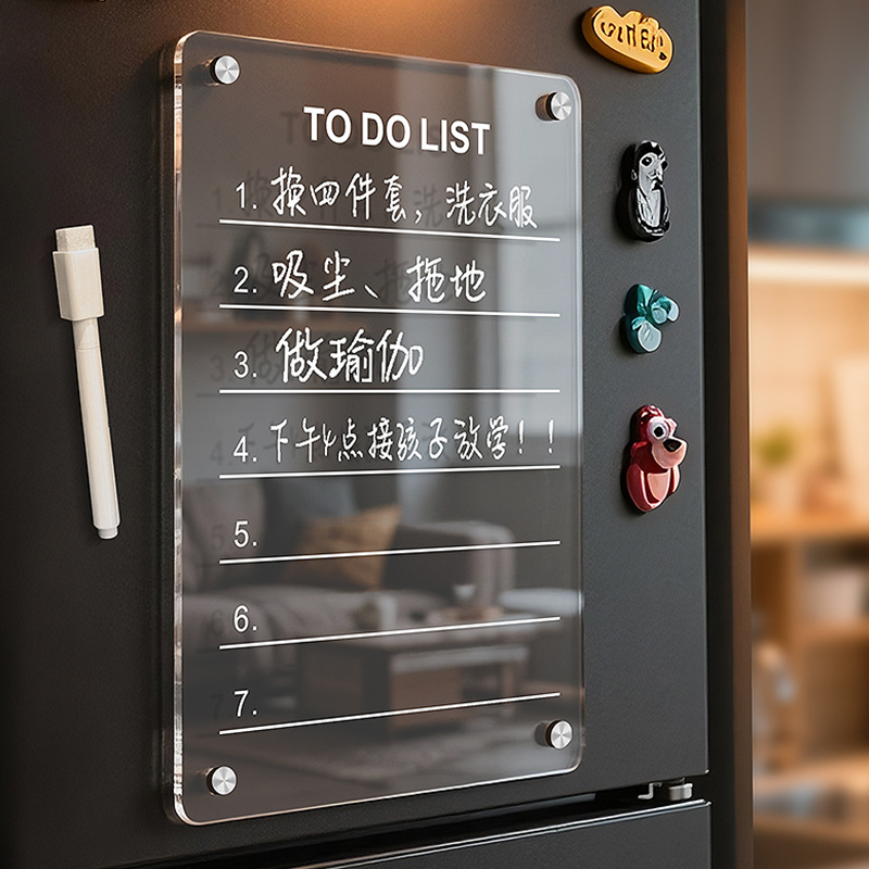 Magnetic Whiteboard Calendar - ファッションアクリル冷蔵庫マグネットカレンダーボード磁気手書き消去可能メッセージボードホワイトボードメモウィークリープランナー