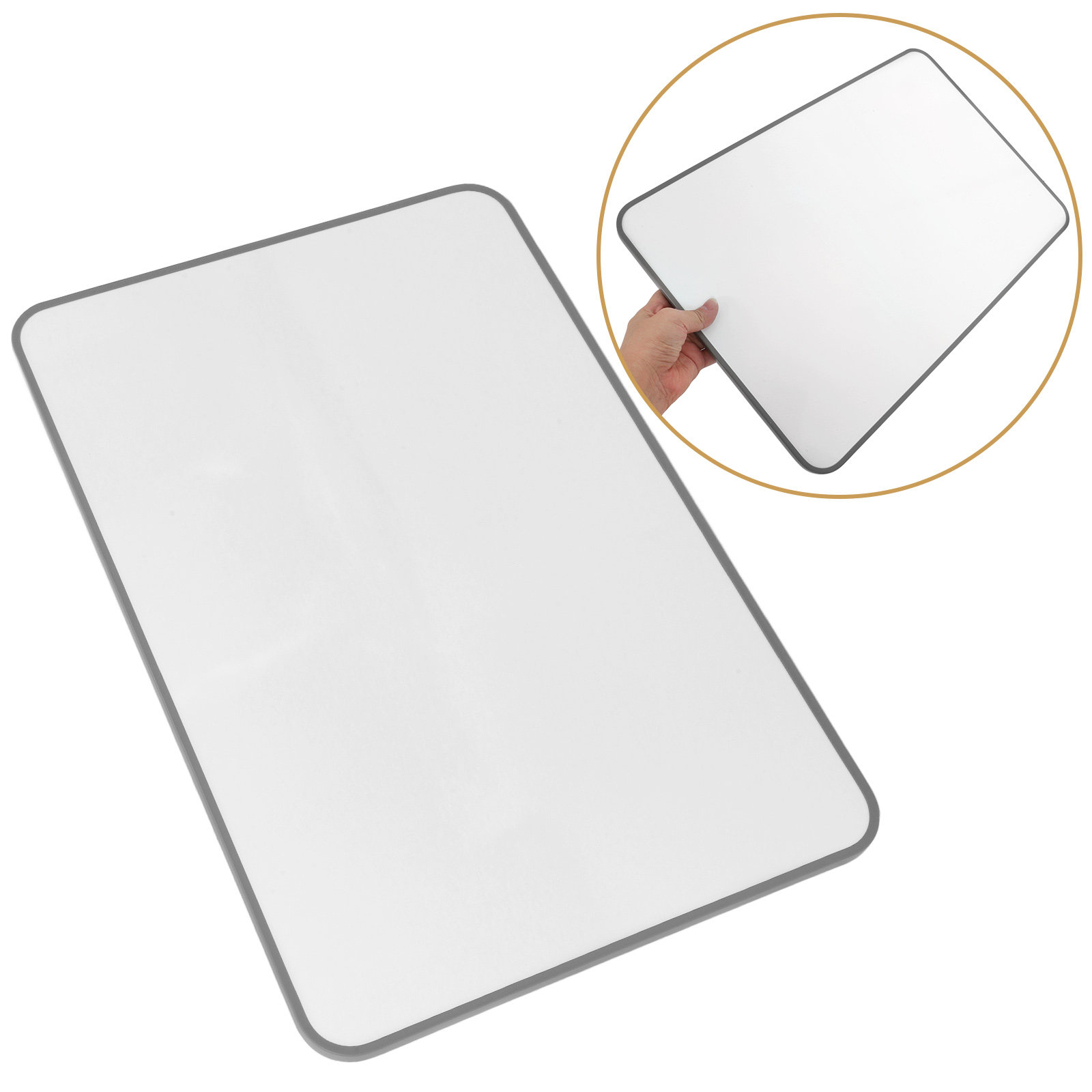Magnetic Whiteboard Calendar - 両面ホワイトボード 45x30cm マグネット式 グレーフレーム オフィス、学習、冷蔵庫ドア、デスクカレンダー、計画用