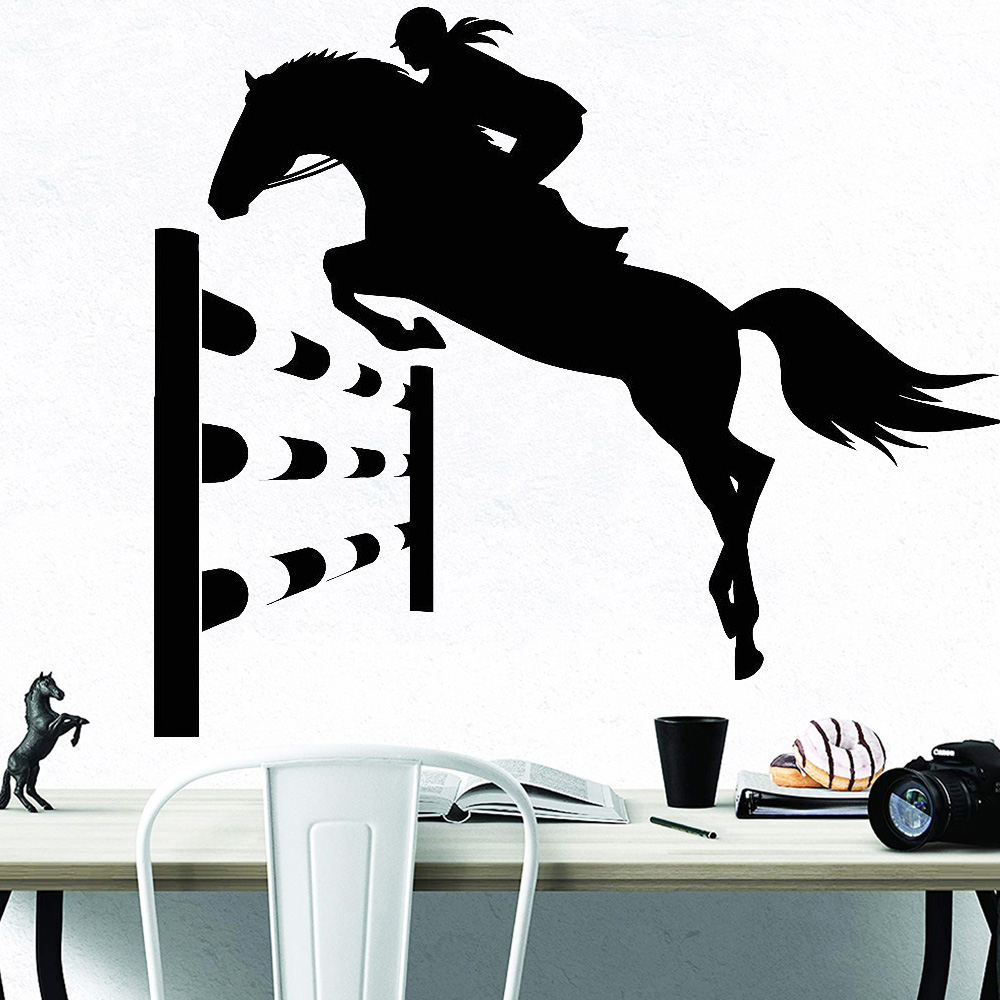 乗馬スポーツウォールステッカーホースライダーガールトーナメン - Office Furniture Usa のレビューと価格