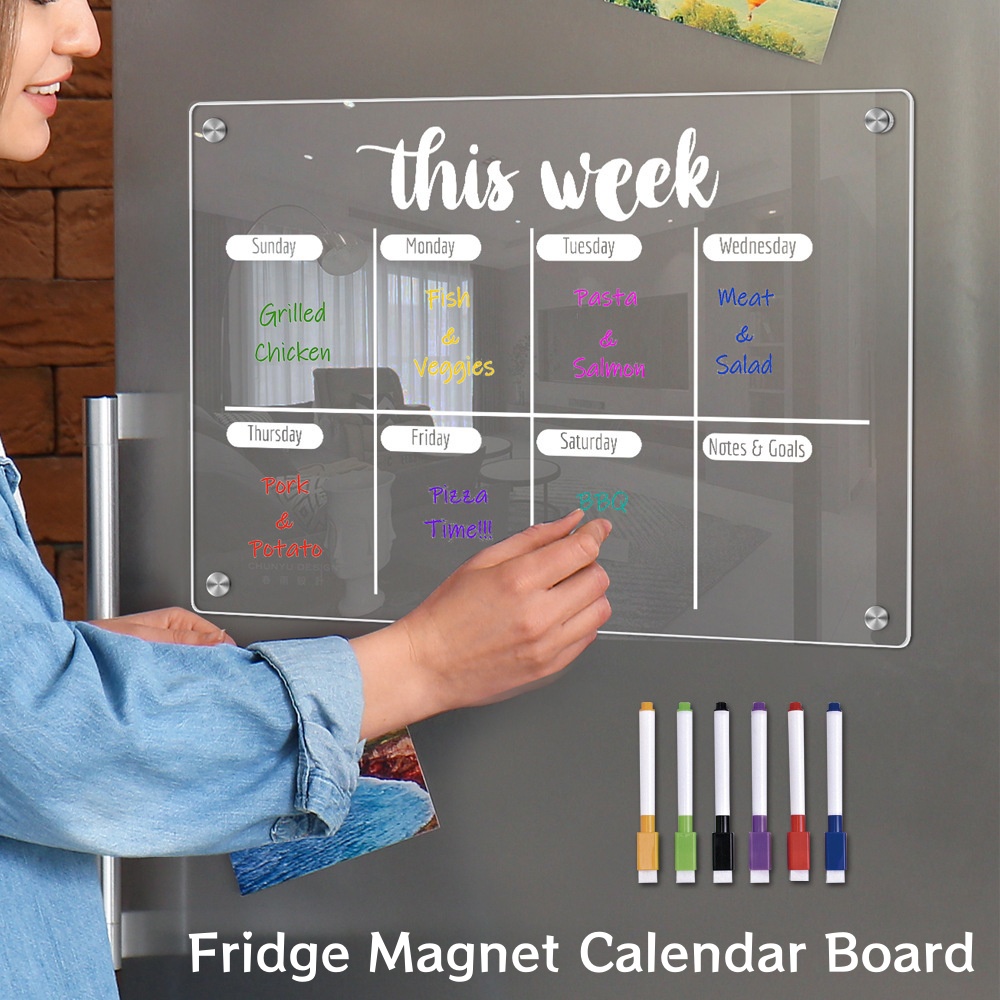 再利用可能なドライイレース冷蔵庫ホワイトボード、磁気カレンダ - Magnetic Whiteboard Calendar のレビューと価格