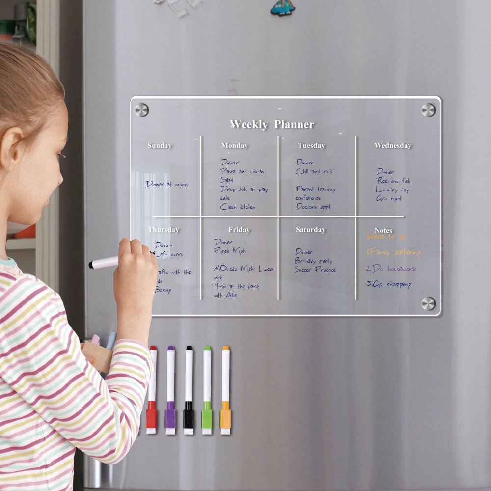 再利用可能なドライイレース冷蔵庫ホワイトボード、磁気カレンダ - Magnetic Whiteboard Calendar のレビューと価格