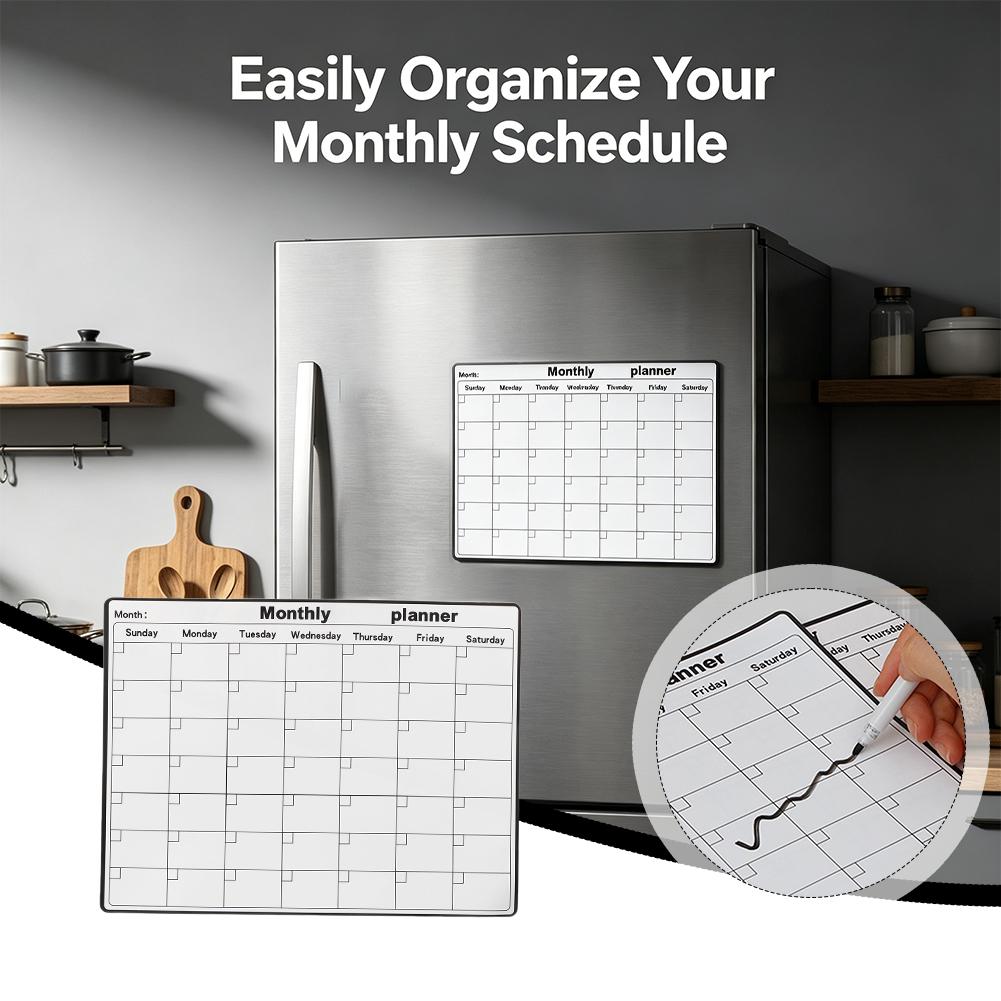 磁気冷蔵庫ドライイレースカレンダーマンスリープランナーホワイ - Magnetic Whiteboard Calendar のレビューと価格
