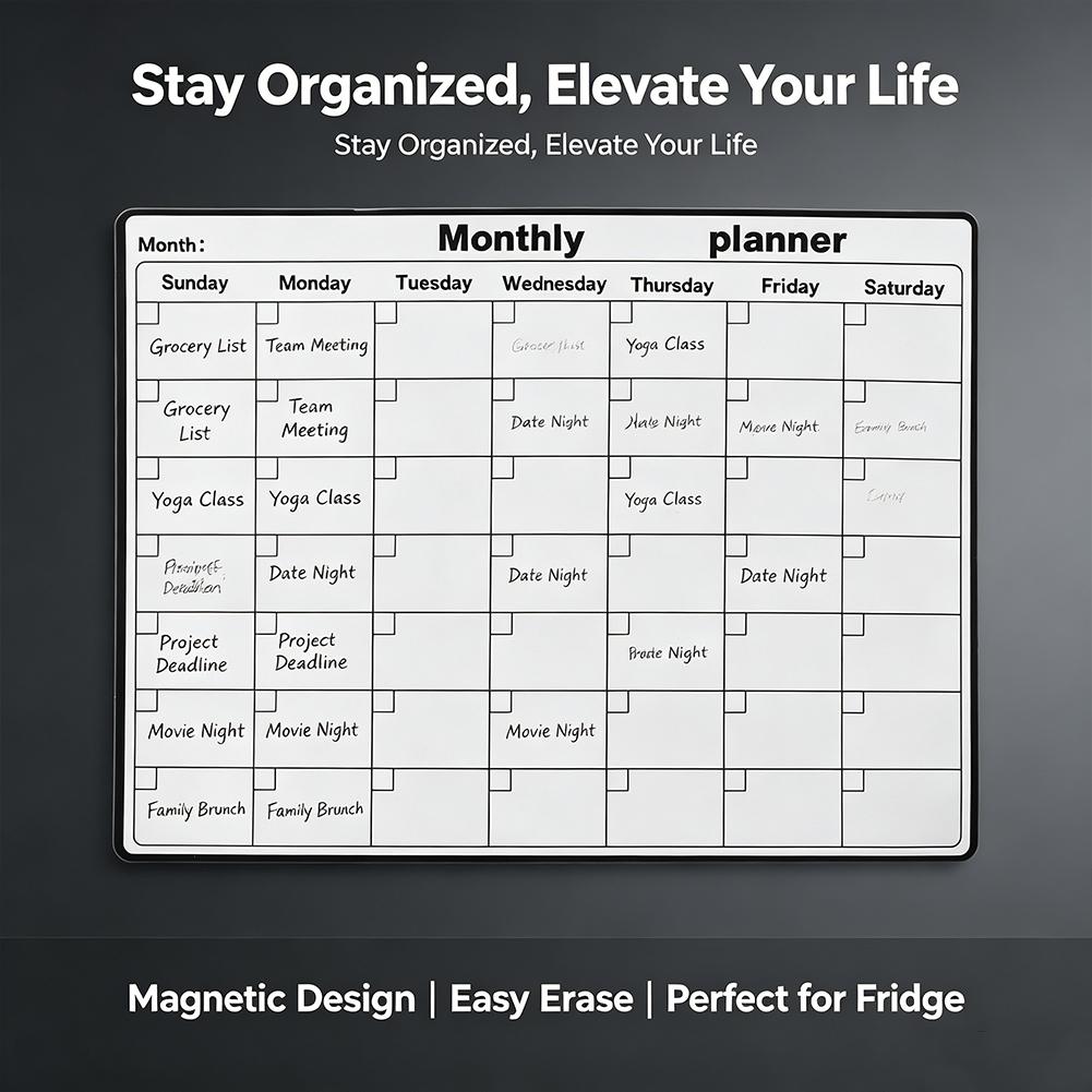 磁気冷蔵庫ドライイレースカレンダーマンスリープランナーホワイ - Magnetic Whiteboard Calendar のレビューと価格