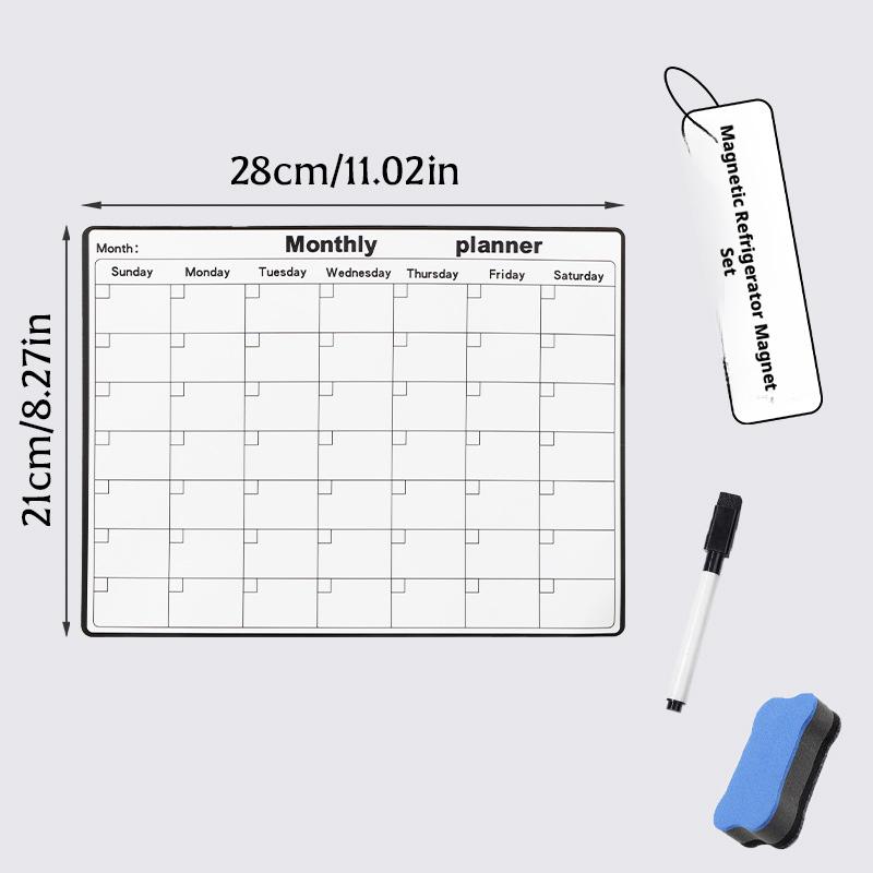 磁気冷蔵庫ドライイレースカレンダーマンスリープランナーホワイ - Magnetic Whiteboard Calendar のレビューと価格