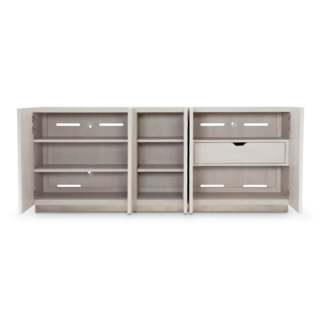 モダンな白い波状テクスチャのテレビスタンドクレデンザ、高級木 - Credenza Office Storage のレビューと価格