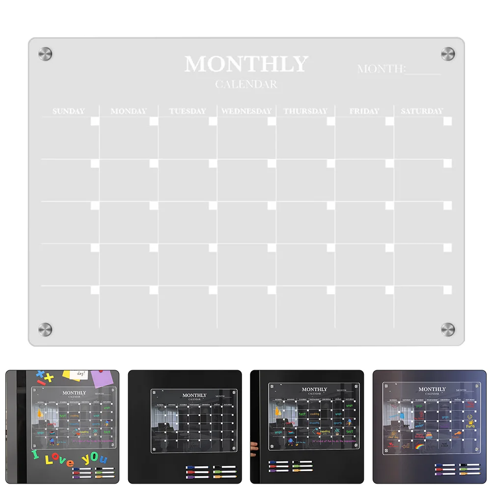 磁気冷蔵庫ボードアクリルドライイレースボードクリアブランクス - Magnetic Whiteboard Calendar のレビューと価格