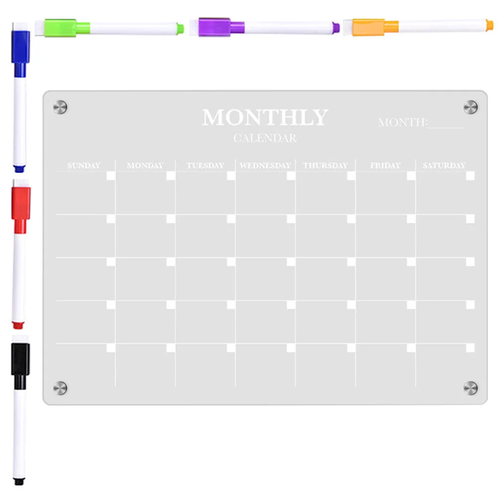 磁気冷蔵庫ボードアクリルドライイレースボードクリアブランクス - Magnetic Whiteboard Calendar のレビューと価格