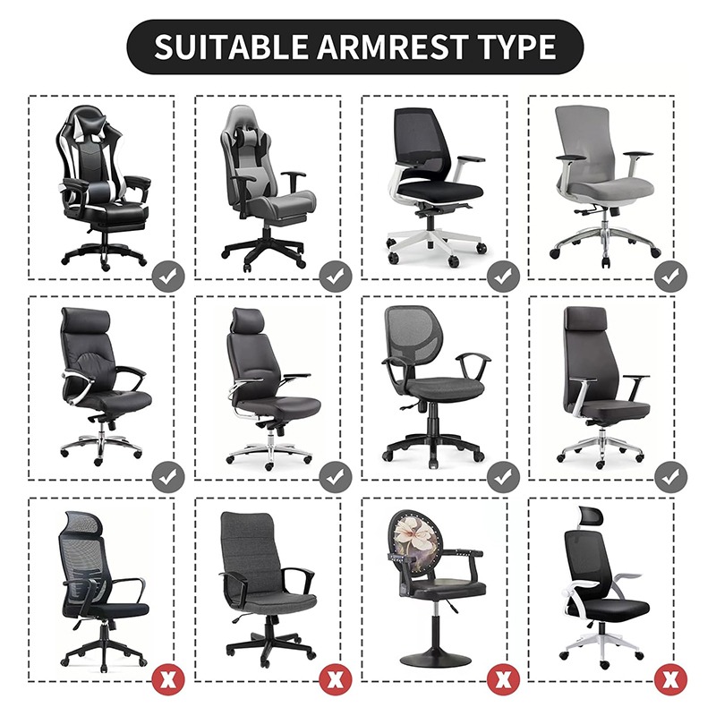 2 個オフィスチェアアームレストカバーオフィス取り外し可能な - Visitor Chair Padded のレビューと価格