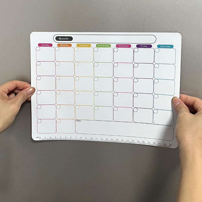 📚   磁気冷蔵庫ドライイレースカレンダーマンスリープランナ - Magnetic Whiteboard Calendar のレビューと価格