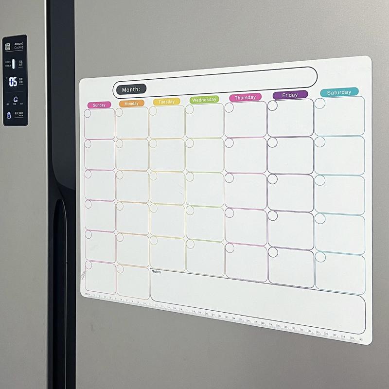 📚   磁気冷蔵庫ドライイレースカレンダーマンスリープランナ - Magnetic Whiteboard Calendar のレビューと価格