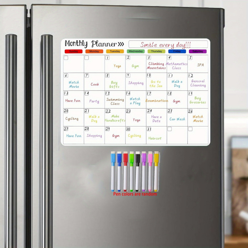 大型磁気ホワイトボードセット、再利用可能な行動計画表、月間計 - Magnetic Whiteboard Calendar のレビューと価格