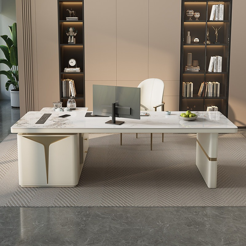 モダンな多機能ボスデスク、収納付き、シンプルな白いデスクテー - Office Furniture Com のレビューと価格