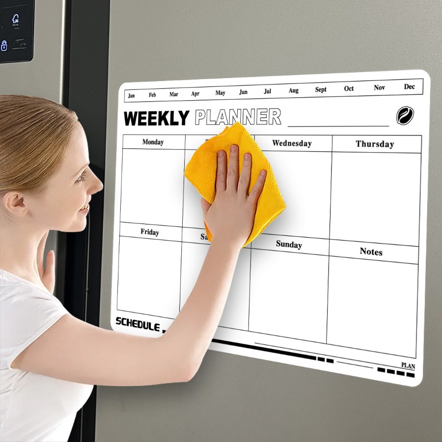 消去可能な週間計画スケジュールカレンダー軟磁性冷蔵庫ステッカ - Magnetic Whiteboard Calendar のレビューと価格