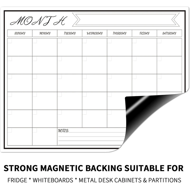 日月ごとの磁気カレンダーホワイトボードステッカーフレキシブル - Magnetic Whiteboard Calendar のレビューと価格