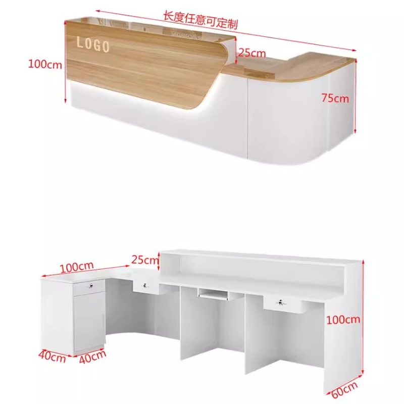 高級収納付き受付デスク シニア向けカスタムビューティーデコレ - Office Furniture Usa のレビューと価格