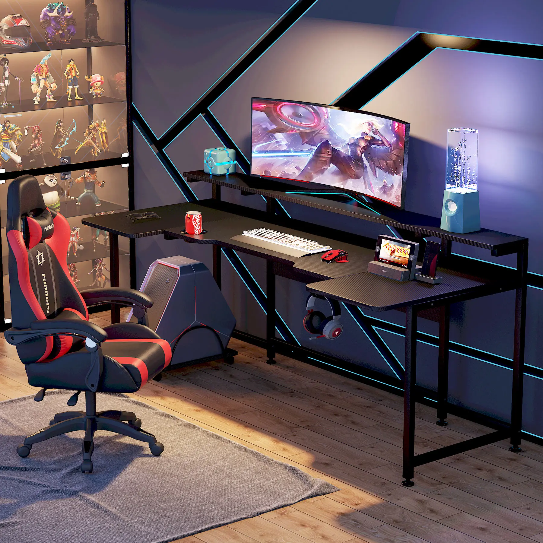 アメリカ倉庫在庫、迅速発送、U字型コンピューターデスク、ゲー - Office Furniture Usa のレビューと価格