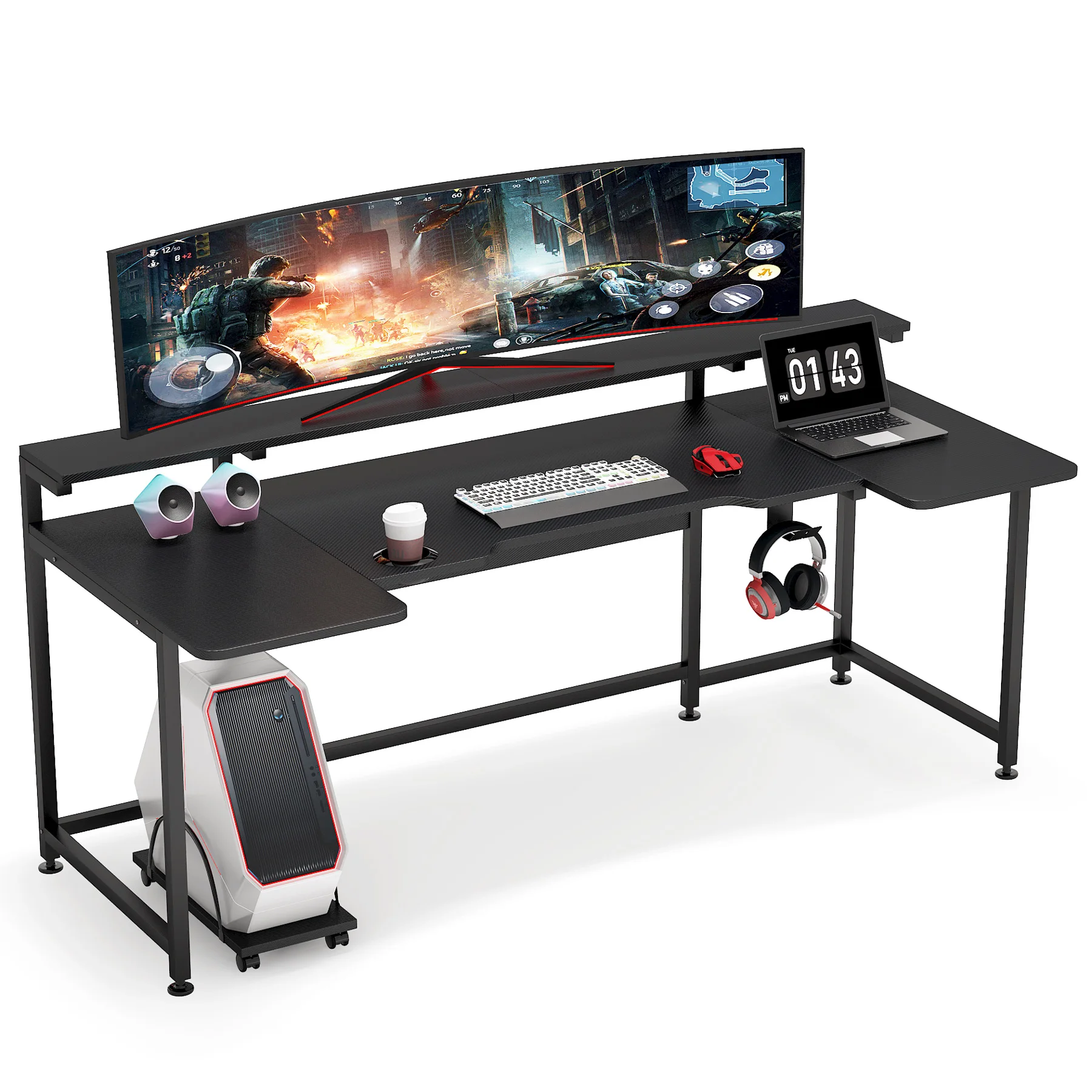アメリカ倉庫在庫、迅速発送、U字型コンピューターデスク、ゲー - Office Furniture Usa のレビューと価格