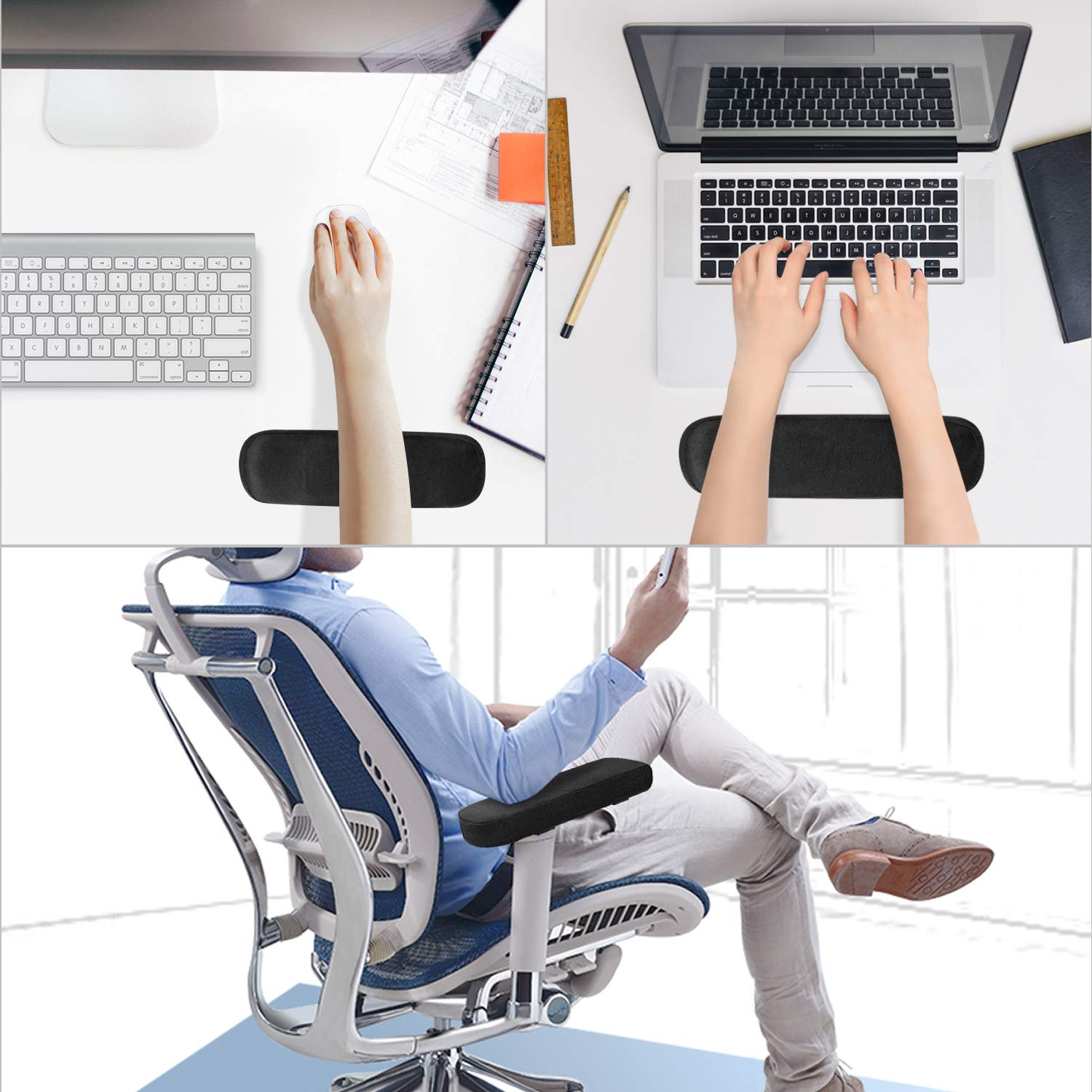 2/4/8 個椅子アームレストパッド低反発肘枕ホームオフィス - Visitor Chair Padded のレビューと価格