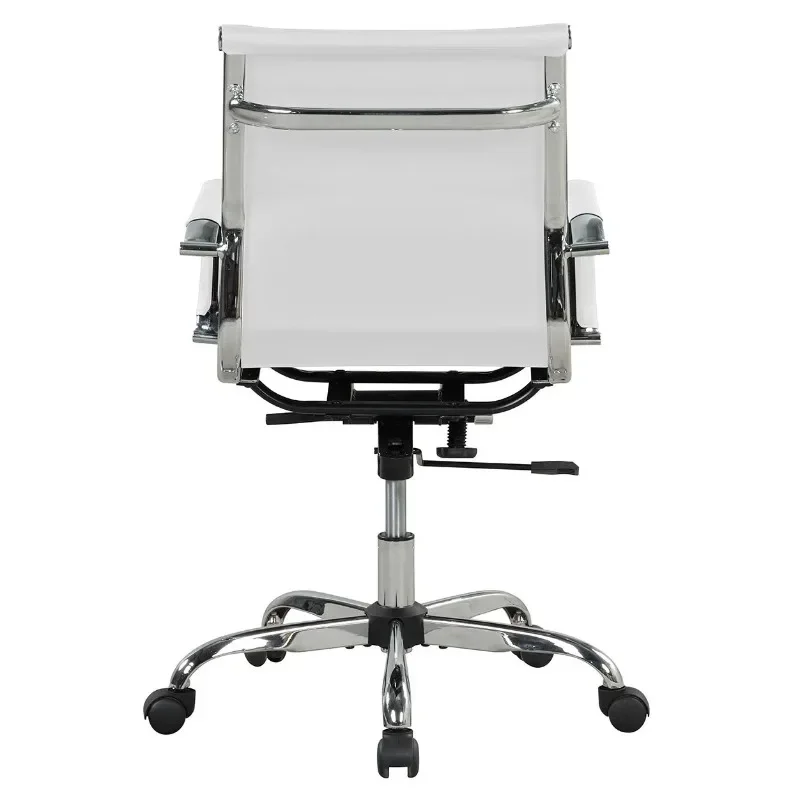 PUレザーオフィスチェア、高さ調節可能、背もたれにリブ付き、 - Office Furniture Com のレビューと価格